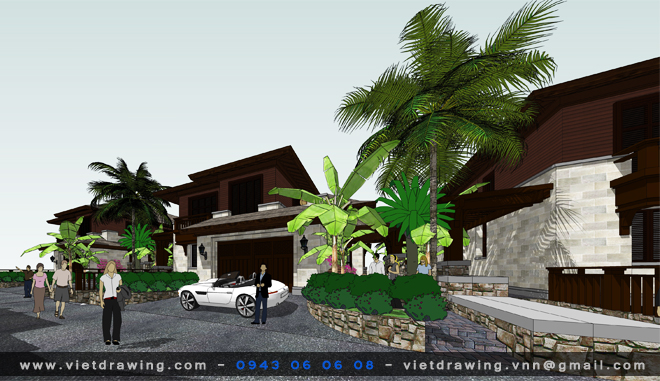 SU-012: Sketchup exterior vol.7 (Bungalow & Villas)