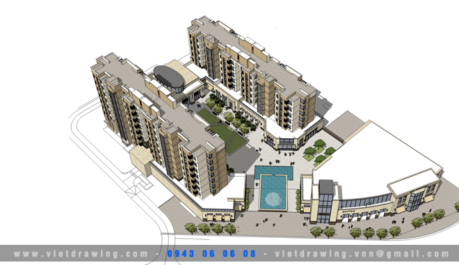 SU-025 Sketchup exterior vol.18 (Apartment Buildings 3)