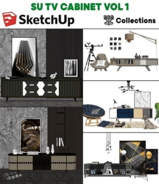 SK08 – SKETCHUP TV CABINET VOL.1