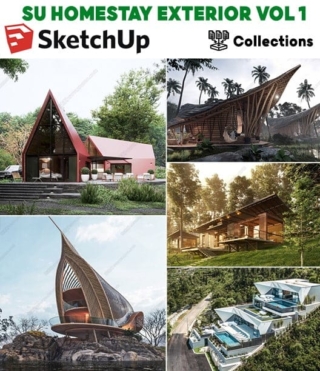 SU086 – SKETCHUP HOMESTAY EXTERIOR VOL.1