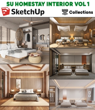 SU0104 – SKETCHUP HOMESTAY INTERIOR VOL.1