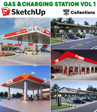 SK029 – SKETCHUP GAS & CHARGING STATION VOL 1