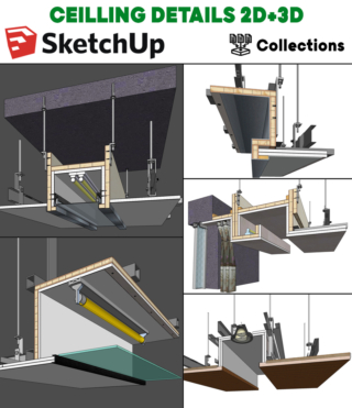 SK034 – SKETCHUP CEILLING DETAILS 2D+3D