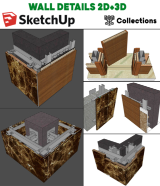 SK030 – SKETCHUP WALL DETAILS 2D+3D