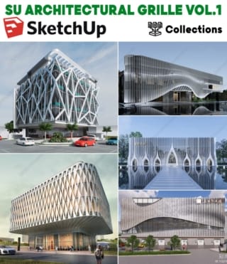 SK038 – SKETCHUP ARCHITECTURAL GRILLE VOL.1