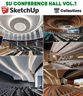 SK044 – SKETCHUP CONFERENCE HALL VOL.1