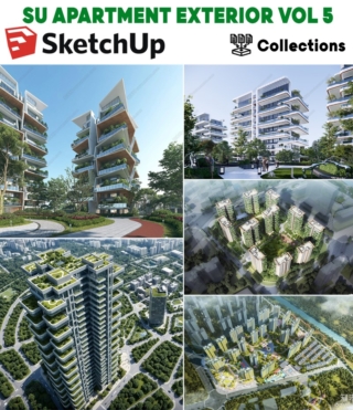 SU0141-SKETCHUP APARTMENT EXTERIOR VOL.5