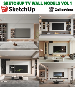 SK093 – SKETCHUP TV WALL MODELS VOL.1