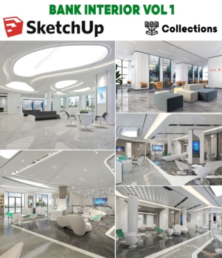 SK094 – SKETCHUP BANK INTERIOR VOL.1