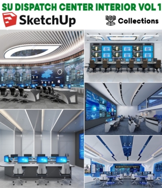 SK096 -SKETCHUP DISPATCH CENTER INTERIOR VOL.1