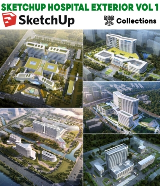 SU0150 – SKETCHUP HOSPITAL EXTERIOR VOL.1