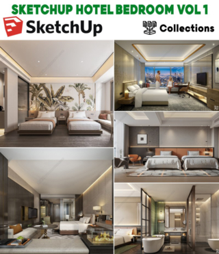 SK0104 – SKETCHUP HOTEL BEDROOM VOL.1