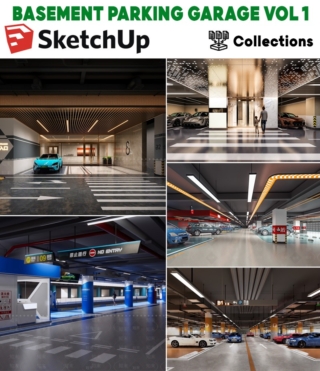 SK0106 – SKETCHUP BASEMENT PARKING GARAGE VOL.1