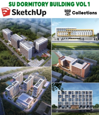 SU0155 – SKETCHUP DORMITORY BUILDING VOL.1