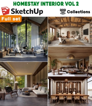 SU0160 – SKETCHUP HOMESTAY INTERIOR VOL.2