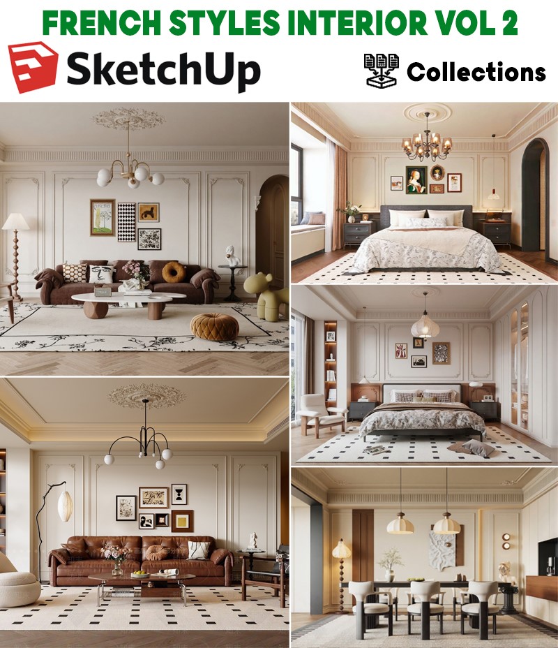 model nội thất phong cách Pháp SketchUp Vol.2
