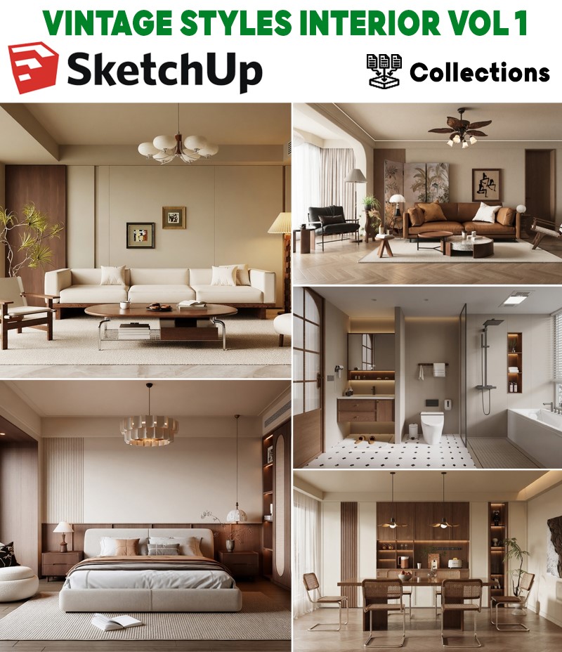 model nội thất Vintage SketchUp Vol.1
