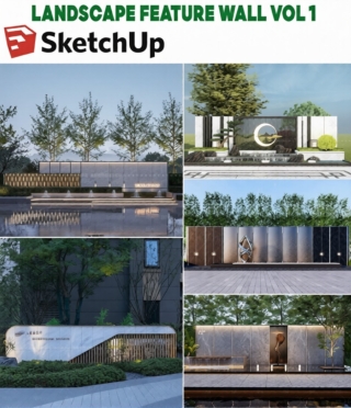 SK0134 – LANDSCAPE FEATURE WALL SKETCHUP VOL.1