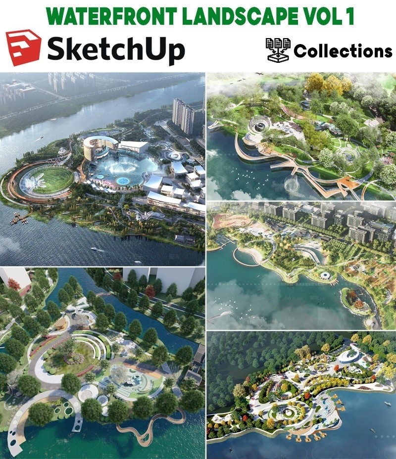 waterfront landscape sketchup