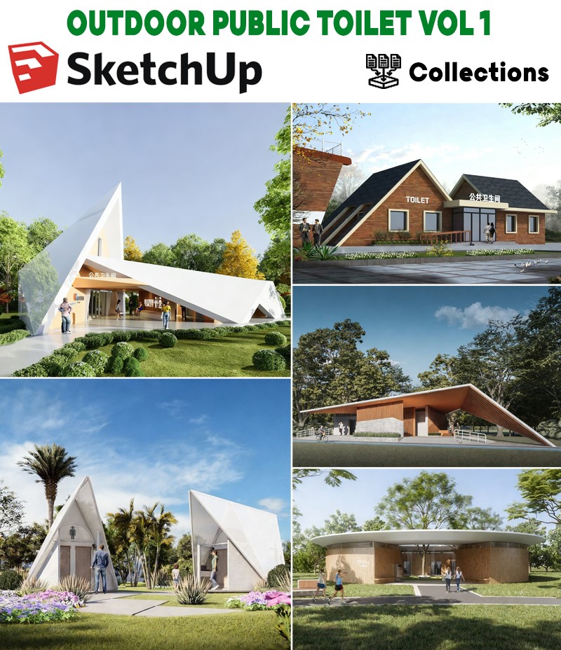 outdoor public toilet sketchup vol 1, nhà vệ sinh công cộng sketchup hiện đại, model toilet ngoài trời sketchup, nhà vệ sinh công viên sketchup, public restroom sketchup render enscape, kiến trúc nhà vệ sinh công cộng sketchup, model wc ngoài trời sketchup, outdoor toilet sketchup design, phối cảnh nhà vệ sinh công cộng sketchup, thư viện public toilet sketchup