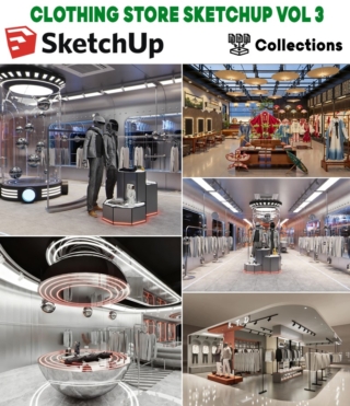 SK0163 – CLOTHING STORE SKETCHUP VOL.3