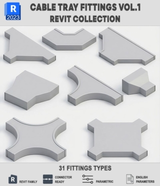 BIM007 – ELECTRICAL CABLE TRAY FITTINGS VOL.1