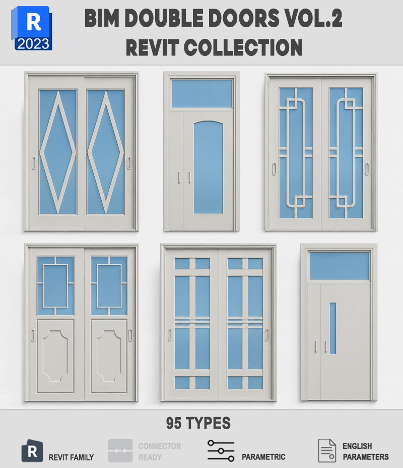 THƯ VIỆN REVIT FAMILY CỬA 2 CÁNH BIM BIM VOL.2