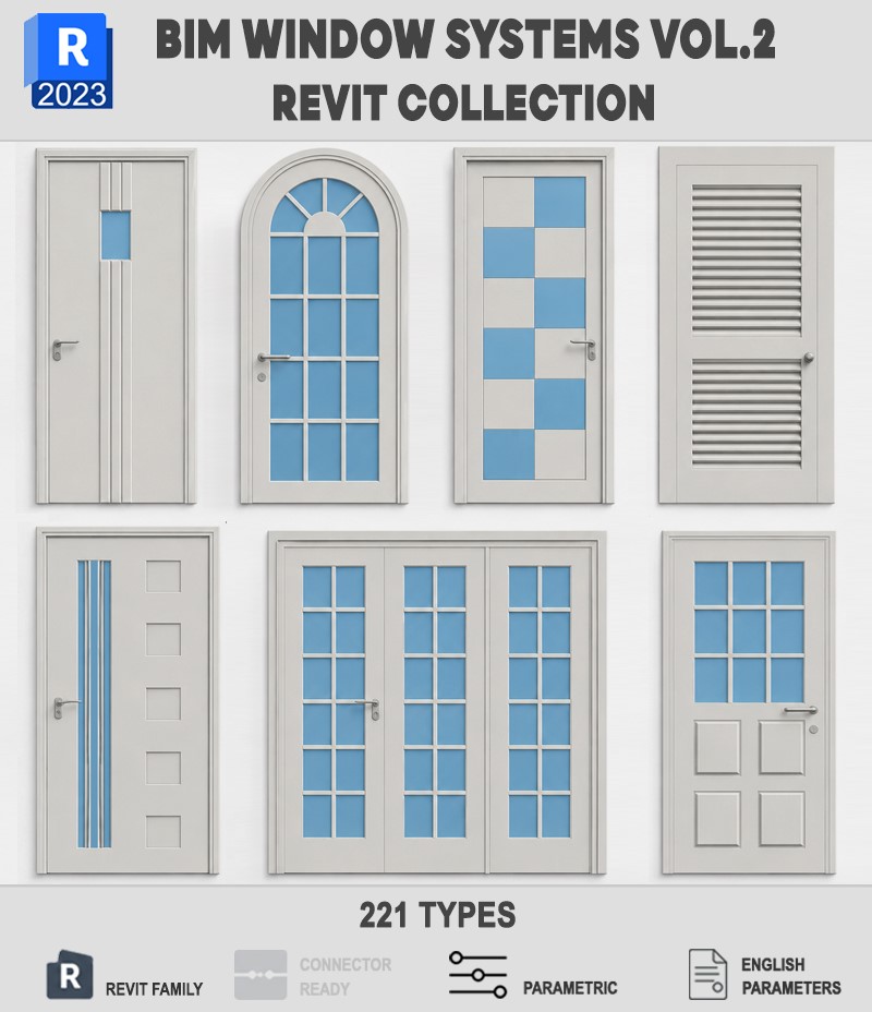 THƯ VIỆN REVIT FAMILY CỬA ĐƠN BIM BIM VOL.2
