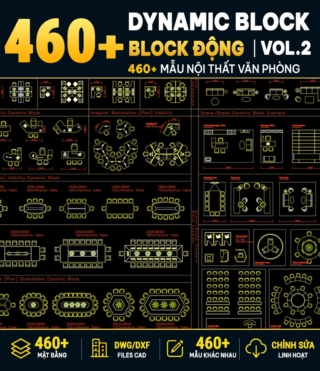 AC02 – DYNAMIC AUTOCAD BLOCK LIBRARY VOL.2 (OFFICE FURNITURE 460+)