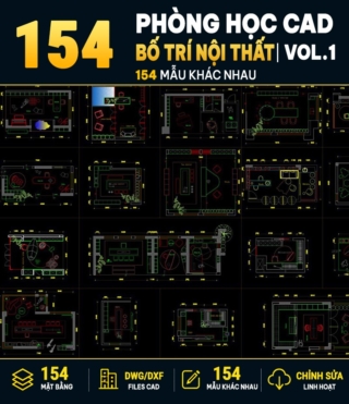 AC07 – 154 LUXURY STUDY ROOM LAYOUTS VOL.1 | DWG DXF AUTOCAD