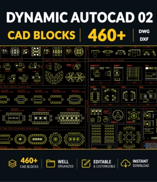 AC02 – DYNAMIC AUTOCAD BLOCK LIBRARY VOL.2 (OFFICE FURNITURE 460+)