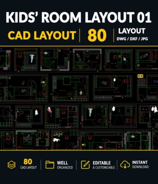 AC08 – 80 LUXURY KIDS’ BEDROOM LAYOUTS VOL.1