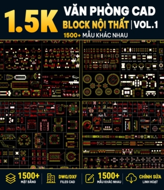 AC012 – OFFICE FURNITURE CAD BLOCK VOL.1 – 1500+ CAD BLOCKS